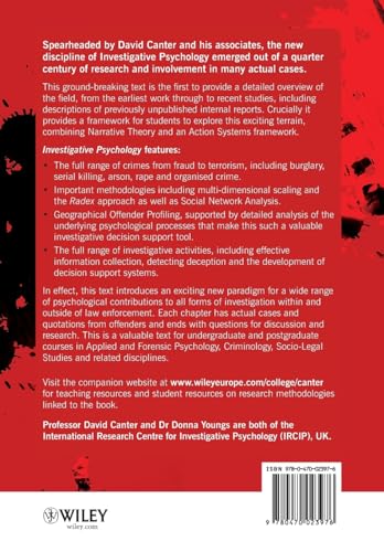 Investigative Psychology: Offender Profiling and the Analysis of Criminal Action