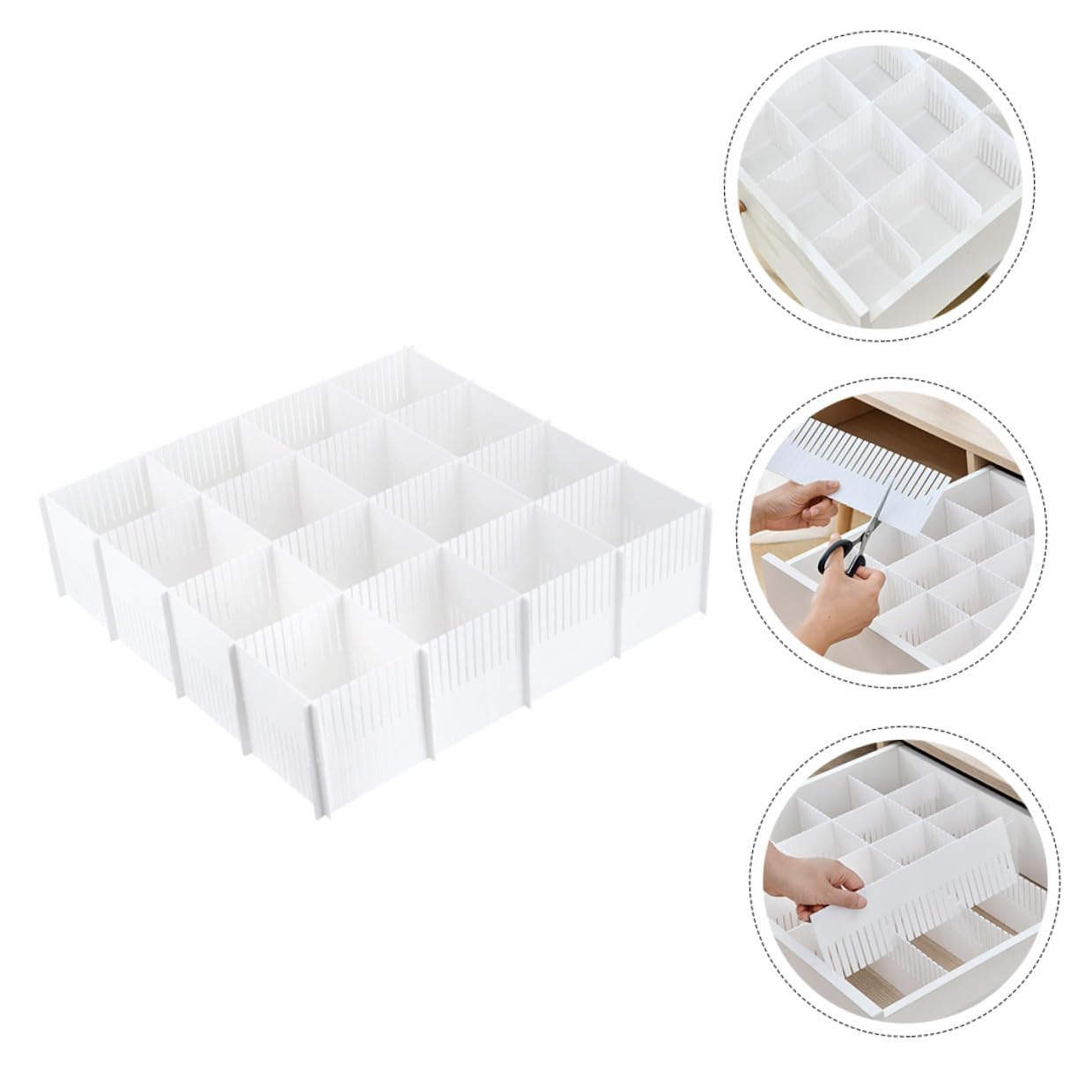 Divisori per Cassetti in Plastica Bianco 10 Pezzi Organizer per Armadio e Biancheria, Separatore per Ordinare e Dividere Spazi in Casa e Negozio Tovaglioli