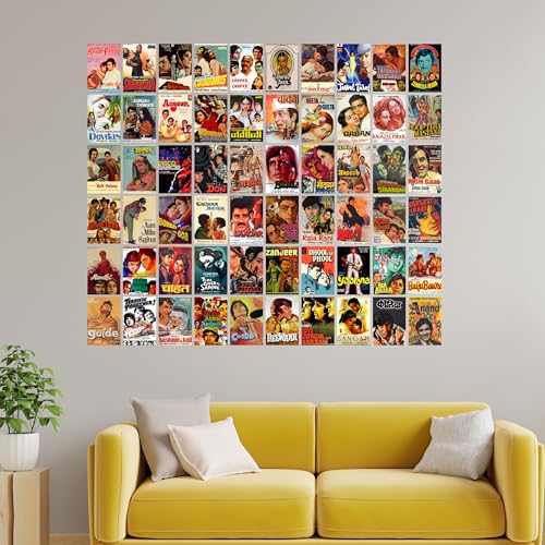 Image of Good Hope Set of 60 Bollywood & Hollywood Movie Posters, Iconic Film Collection for Home Decor Perfect For Bedroom Living Room Wall Decor Gift Wallpaper sticker Hostel Boys Girls (Bollywood, A5 (6x9 Inch))