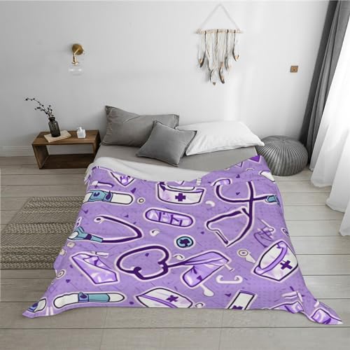 Couverture douce infirmière plaid microfibre épais et chaud