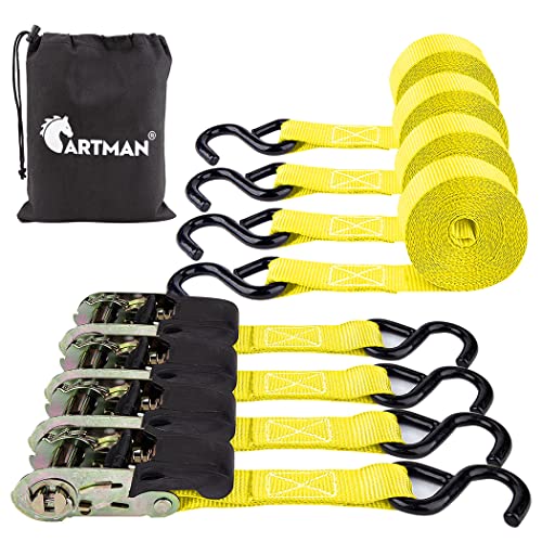 Cartman Ratchet Tie Down, 4Pk 15Ft, 500Lbs Load Cap/ 1500Lbs...