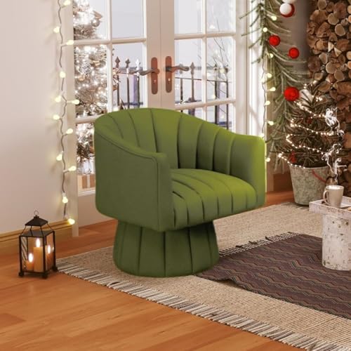 Sillón Giratorio Redondo Terciopelo Verde miniatura 6