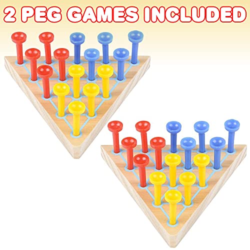 Juego de Clavijas Triangular, Set de 2, Juegos de Mesa Divertidos para Niños y Adultos, Hecho con Madera y Plástico, Juguetes Educativos para Niños y Niñas miniatura 2