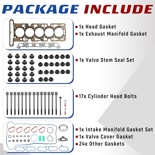 Image of 3.5L HS26336PT Cylinder Head Gasket Set with Head Bolt Intake & Exhaust Manifold Gasket | Fit For Chevy Colorado 2004-2006, Hummer H3 2006, GMC Canyon 2004-2006, Isuzu i-350 2006 3.5L OE# ES71334, HS54736