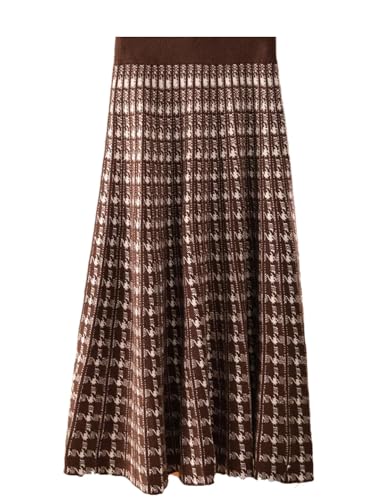 Women Wool Knitted Skirt Fall and Winter Long Covered High