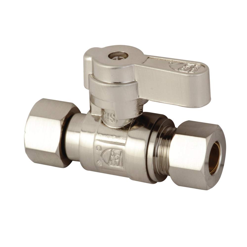 Valve d'arrêt droite Kingston Brass KF3330SN : stoppez les fuites avec le nickel brossé 3/8
