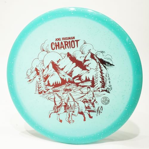 Infinite Discs Joel Freeman Metal Flake Glow C-Blend Chariot Disc Golf Midrange Disc, Glows in The Dark, Pick Color/Weight [Stamp & Exact Color May Vary] Blue 175-176 Grams