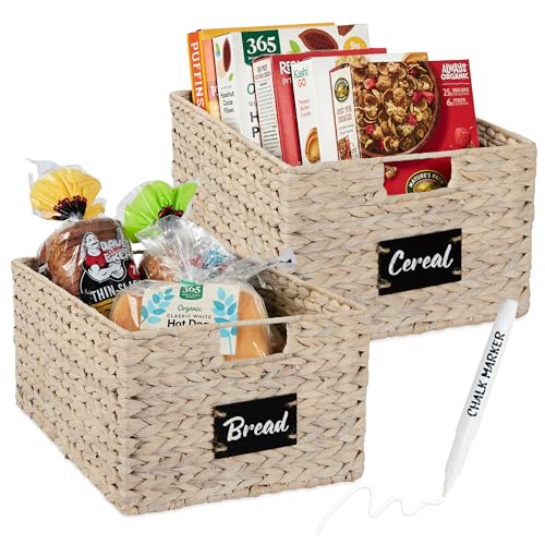 Best Choice Products Pantry Baskets Set of 2 16x12in Water Hyacin...