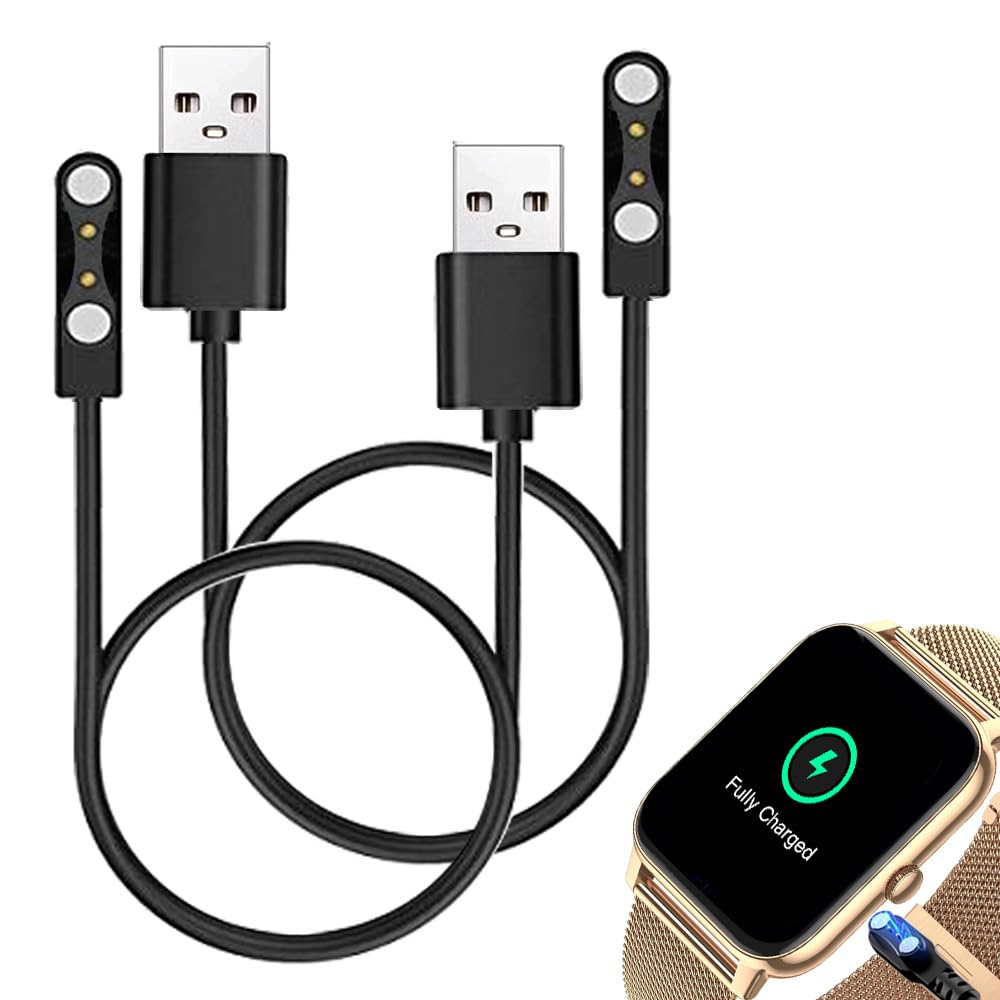 smaate smart watch Cables Compatible with Boquaw P90 1.85” Smartwatch, 2 PCs