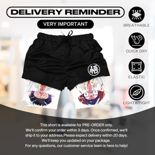 CROWN Anime Compression Shorts - Breathable Stretch Gym Short with Pockets2