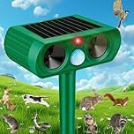 Cat Repellent for Gardens UK, Ultrasonic Solar Cat Repellent Outdoor with Motion Sensor, Waterproof Animal Deterrent for Repelling Foxes, Dogs, Squirrels, Birds, Moles