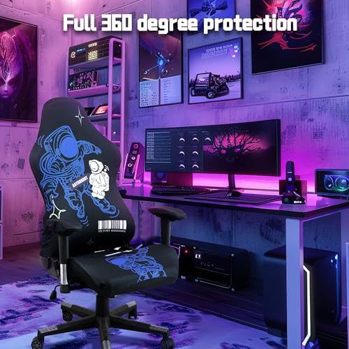 Image of BIETYONE Gaming Chair Covers (No Chair),Office Computer Chair Cover,Jacquard Stretch Prevent Cat Scratching Computer Chair Slipcovers,for Gamer Computer Chair Replacement Protector Cover,Astronaut