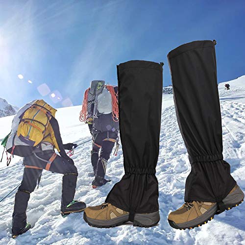 YOMERA Polainas de Senderismo Impermeables, 2pares 46cm Polainas Extendidas para Nieve Polainas Polainas Impermeables para La Nieve de Montaña Resistentes Al Viento para Senderismo,Escalad