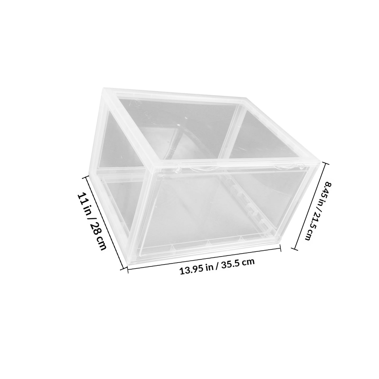PLAFOPE Schuhkarton aus Acryl Faltbarer Schuhkarton Transparent Stapelbar mit Magnetischer Seitenöffnung für Sneaker und Schuhe für Zuhause und Büro
