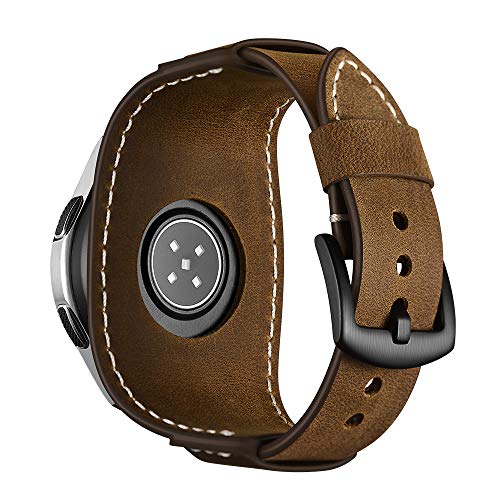 Image of Balerion 22mm Cuff Leather Watch band,Compatible with Samsung Galaxy Watch ultra /watch 3 45mm /Watch 46mm /S3,Fossil Q Explorist,Garmin Forerunner 255 other 22mm Lug Width Watch