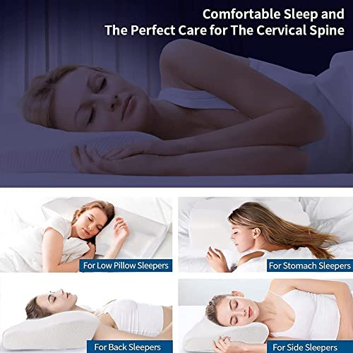 Image of Rylan Cervical Memory Foam Pillow for Neck Support | 2-Year Manufacturing Warranty | Orthopedic Contour Pillow for Cervical Spine Alignment & Shoulder Support | Made in India