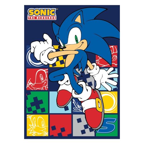 Kimbatex Textil Hogar Tienda Manta Polar Invierno Infantil 100x140cm – 100% Poliéster, 160 gr/m², Suave y Ligera – 19 Diseños (Sonic)