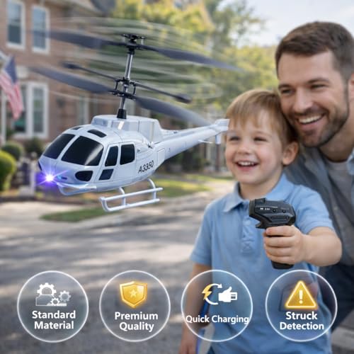 Image of Gravity Sensor Trigger Remote Helicopter Toy for Boys with Safety Sensor, Indoor Palm Sensing, Rechargeable with LED Lights I Pack of 1 (Millitary Gun Trigger)