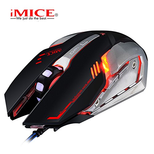 IMICE Souris optique de gaming filaire USB pour PC et ordinateur portable CSGO LOL DOTA