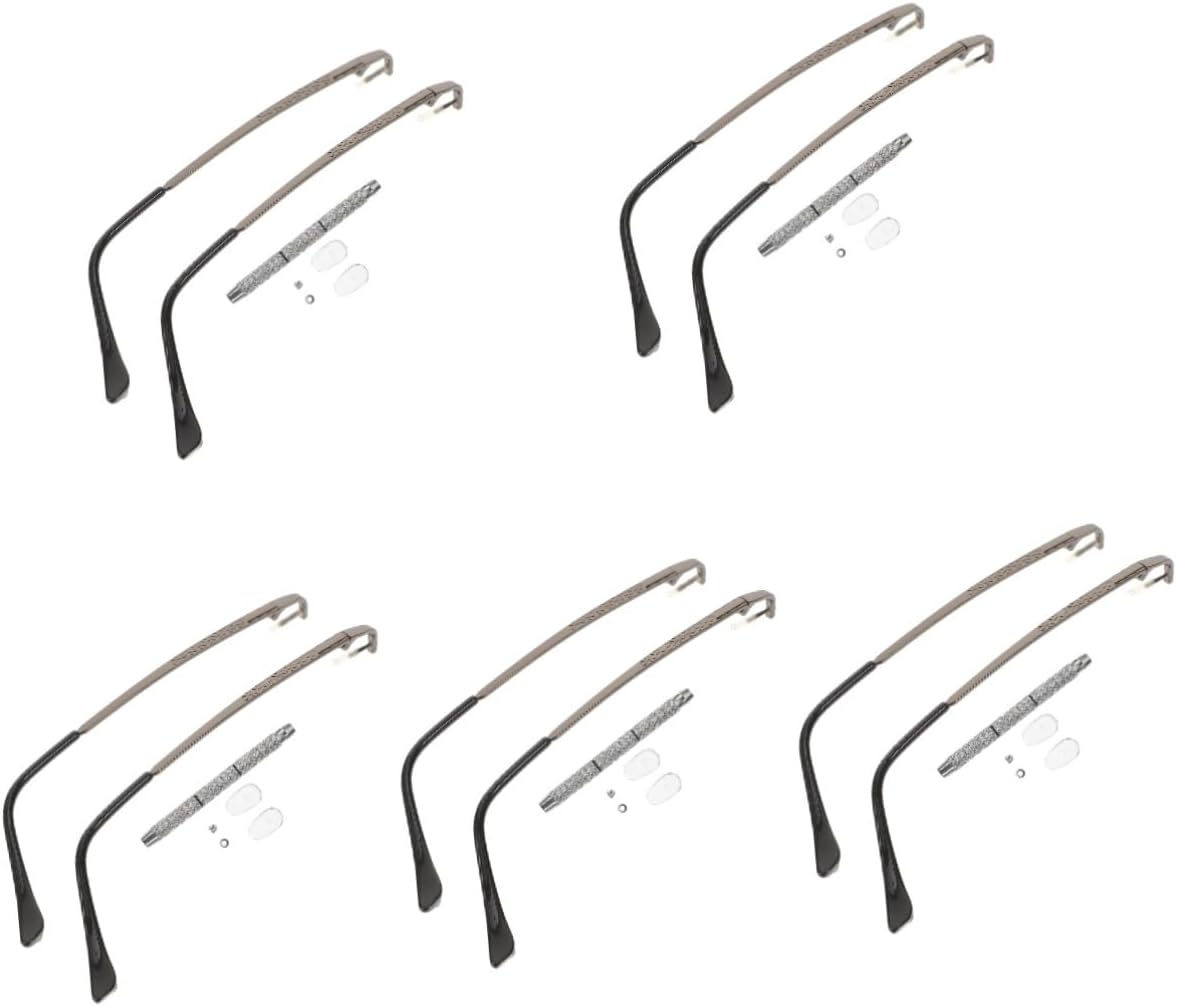 5sets Eyeglass Repair Kit Glasses Arm Replacement Nose Pads Screwdriver Durable Comfortable Eyewear Legs for Men Women for Personal Use Fashion Upgrade