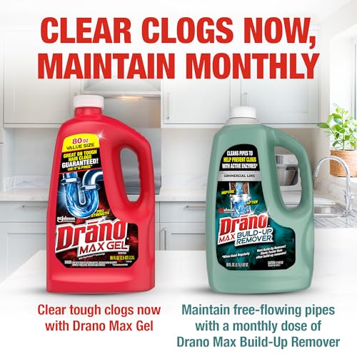 drano max gel drain clog remover and cleaner for shower or sink drains unclogs and removes hair soap scum blockages 32 oz
