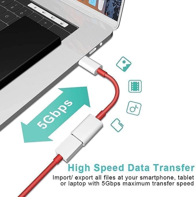 Image of One Plus Newly Type C OTG Cable Connector Cord pendrive Compatible with All C Type Supported Mobile Smartphone Like OnePlus 10 pro, 11R,9R,10T,11T,8T (OTG Cable)