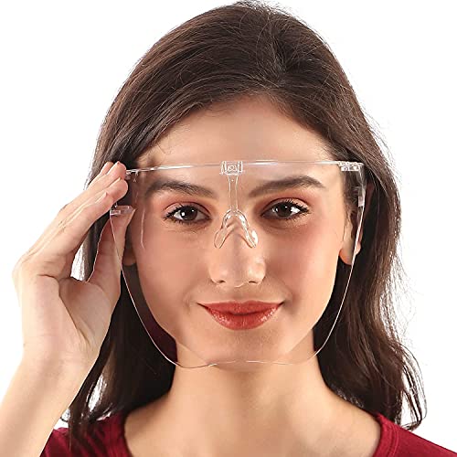 Salipt 2 Pack Upgraded Anti-Fog Plastic Full Face Covering,Transparent Face Guard With Anti-Slip Nose Pad,Breathable Dust-Proof Nose Face Mouth Shield Protective For Unisex Adults Outdoor Activities thumb #1