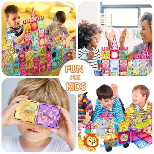 Magnetic Tiles Kids Magnetic Blocks 110PCS Building Sets - image 8