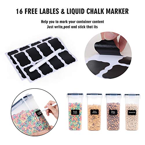 Cereal Containers Storage Set - 4 Piece Airtight Large Food Storage Containers(135.2oz), BPA Free Dispenser Plastic Cereal Storage Containers - Image 6