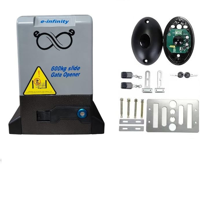 e-INFINITY Sliding Gate Opener Motor, 600kg Capacity, Automatic Gate Operator Kit with Mounting Hardware (sliding motor 600kg without gear rail)-image-22