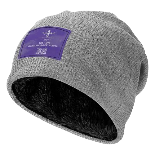 Bonnet tricoté doublé polaire hiver sport urbain gris 18