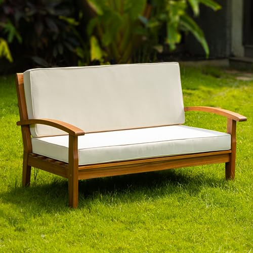 IDZO Laurent 700lb Acacia Outdoor Loveseat with Cushions