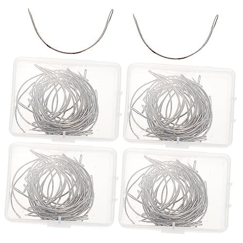 OSALADI Convenient Curved Sewing Needles Portable Upholstery Needles with Each for Hand Sewing and Weaving Projects