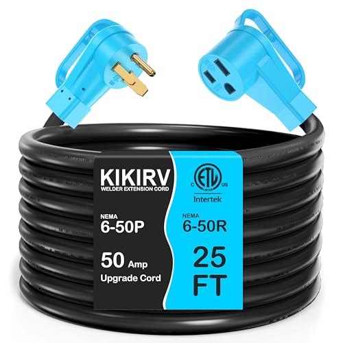 50Amp 25FT Welder Extension Cord 8 AWG 250V NEMA 6-50P to 6-50R Heavy Duty Power Extension Cord for Welder Plasma MIG TIG Cutter