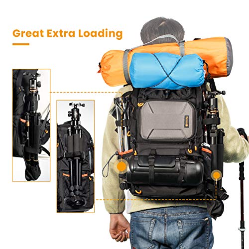 TARION Camerarugzak, fotorugzak, groot, 2-in-1 met extra cameratas voor spiegelreflex D-SLR(25 liter, zwart) - Image 7