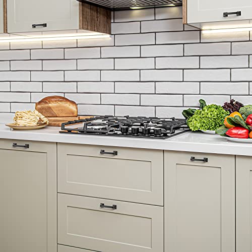 Image of Ravinte Matte Black Square Foot Arch Cabinet Pulls 3-3 /4 Inch 15 Pack