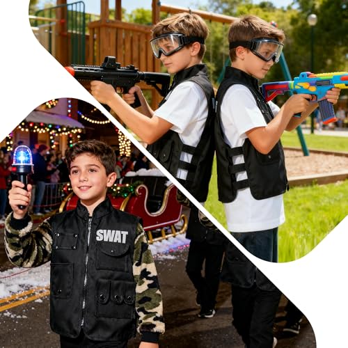 Disfraz Chaleco SWAT para Niños Talla 5-6 Negro miniatura 6