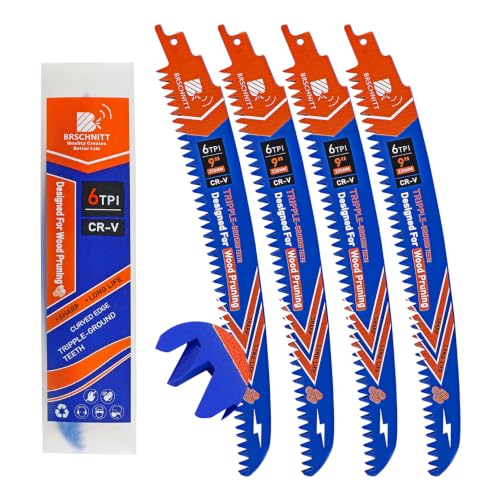 Arc Edge Reciprocating Saw Blades 9inch 6TPI for Pruning 4pcs