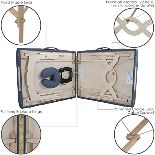 Image of EARTHLITE Portable Massage Table Package AVALON - Reiki Endplate, Premium Flex-Rest Face Cradle & Strata Cushion, Carry Case (30 inchx73 inch)