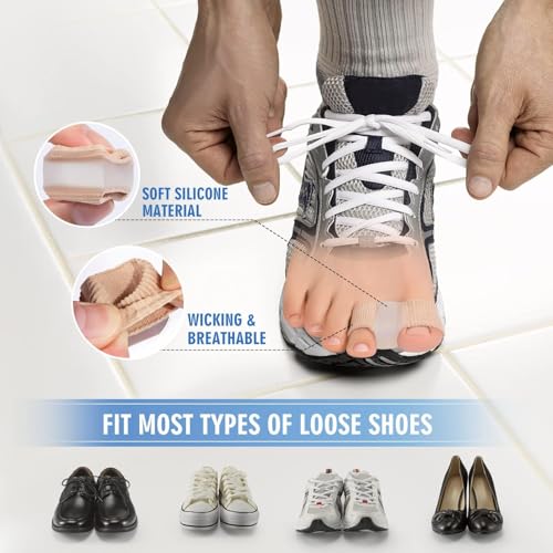 Image of K.K. VillA Toe Separators for Men And Women,Bunion Corrector Relief for Men,Hammer Big Toe Straightener for Overlapping Toe Breathable, Bunion Corrector, Toe Hallux Valgus Separator with 2 Loops (L)