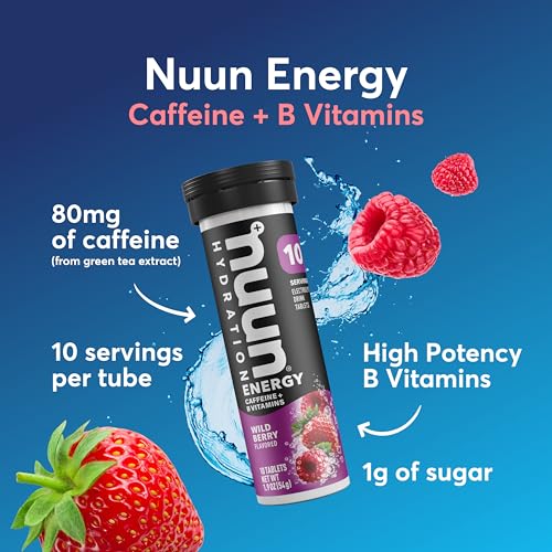 Image of Nuun Energy Caffeine + B Vitamins Mixed Flavors, GF & Vegan, 4 Pack