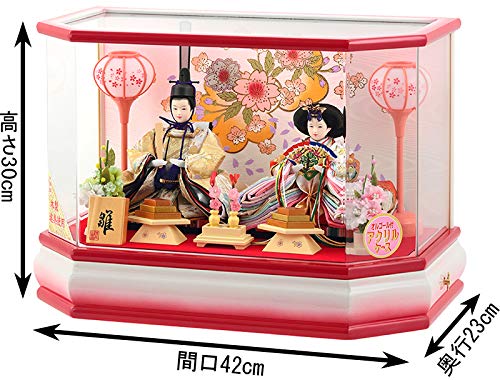 Amazon | 雛人形 コンパクト ひな人形 雛 ケース飾り 親王飾り 清玉作