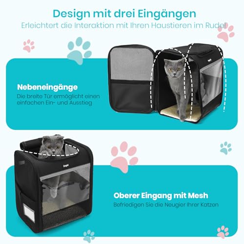 Sac à dos pour chat et chiot noir idéal en randonnée et camping - 4