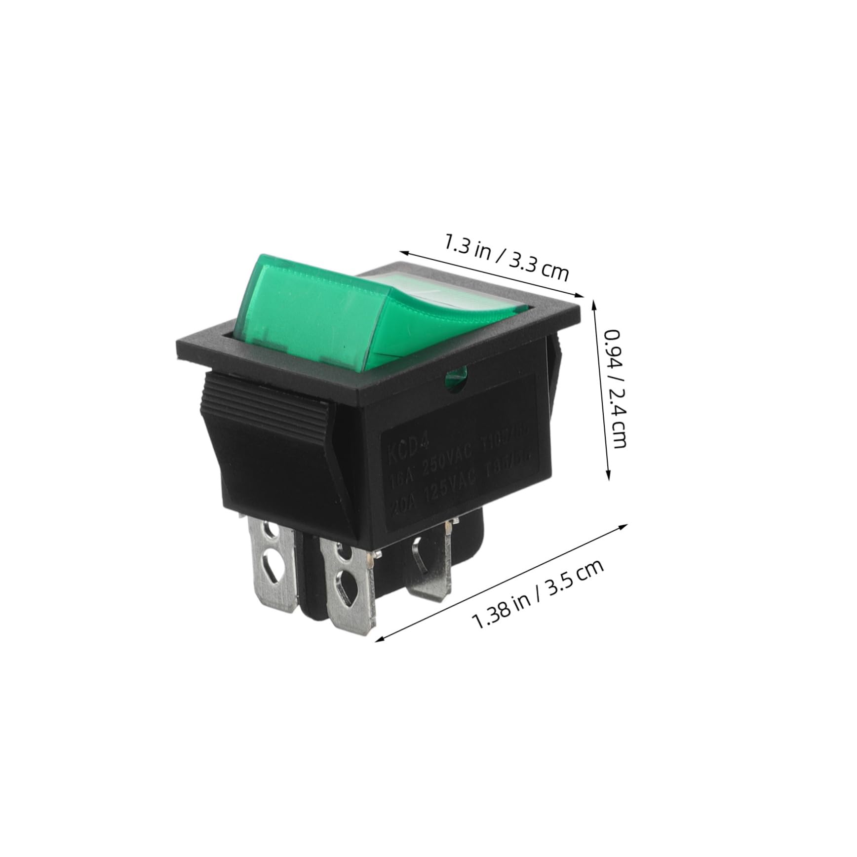 5pezzi Interruttore Bilanciere Verde Da Switch Nautico Per Rv e Generatori Design Unico e Affidabile Facile Installazione e Versatile Per Uso Marino e Industriale