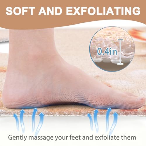 Image of Square Shower Mat Non Slip: 36x36 Inch Extra Large Shower Mats with Drain Hole in Middle -Anti Slip Shower Mats for Inside Shower -Loofah Shower Floor Mat Bath Mat for Shower Stall Bathtub Elderly