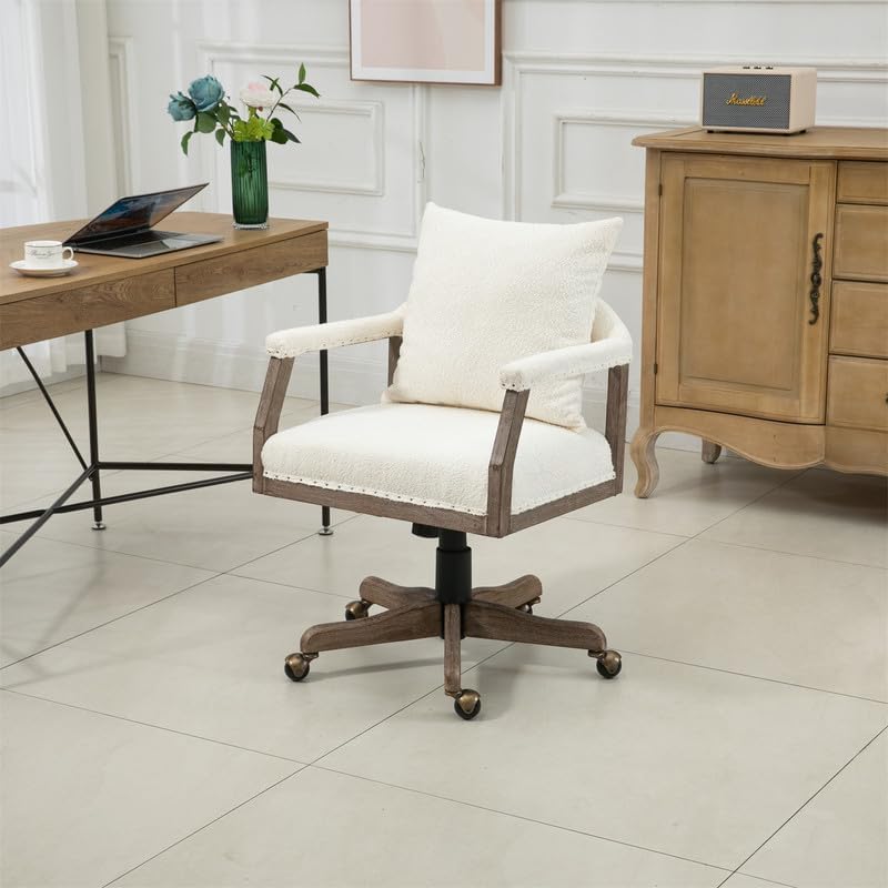 Miniatura 3 de Silla ergonómica de oficina con ruedas, sillas de escritorio de oficina en casa con reposabrazos y respaldo, silla giratoria de 360 de altura