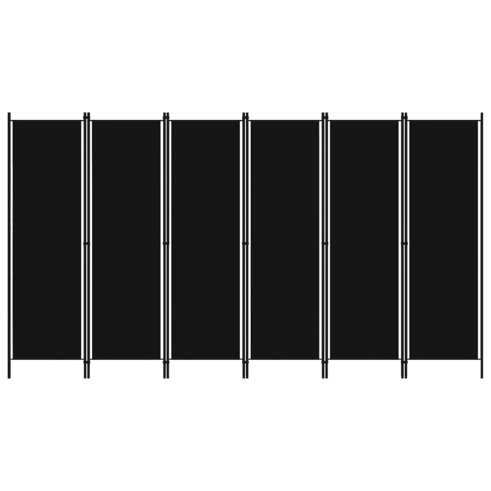 Homgoday Parawan 6-panelowa przegroda czarna 300x180 cm składany parawan, przegroda pokojowa, ekran prywatności do salonu, biura, ogrodu