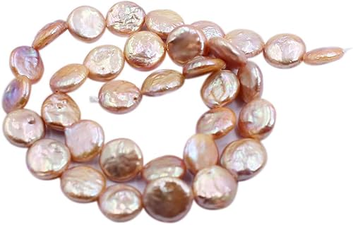 Botón de moneda natural de 0.433-0.472 in blanco, rosa, morado, joyería de agua dulce, collar, pulsera, aretes, fabricación de cuentas sueltas para