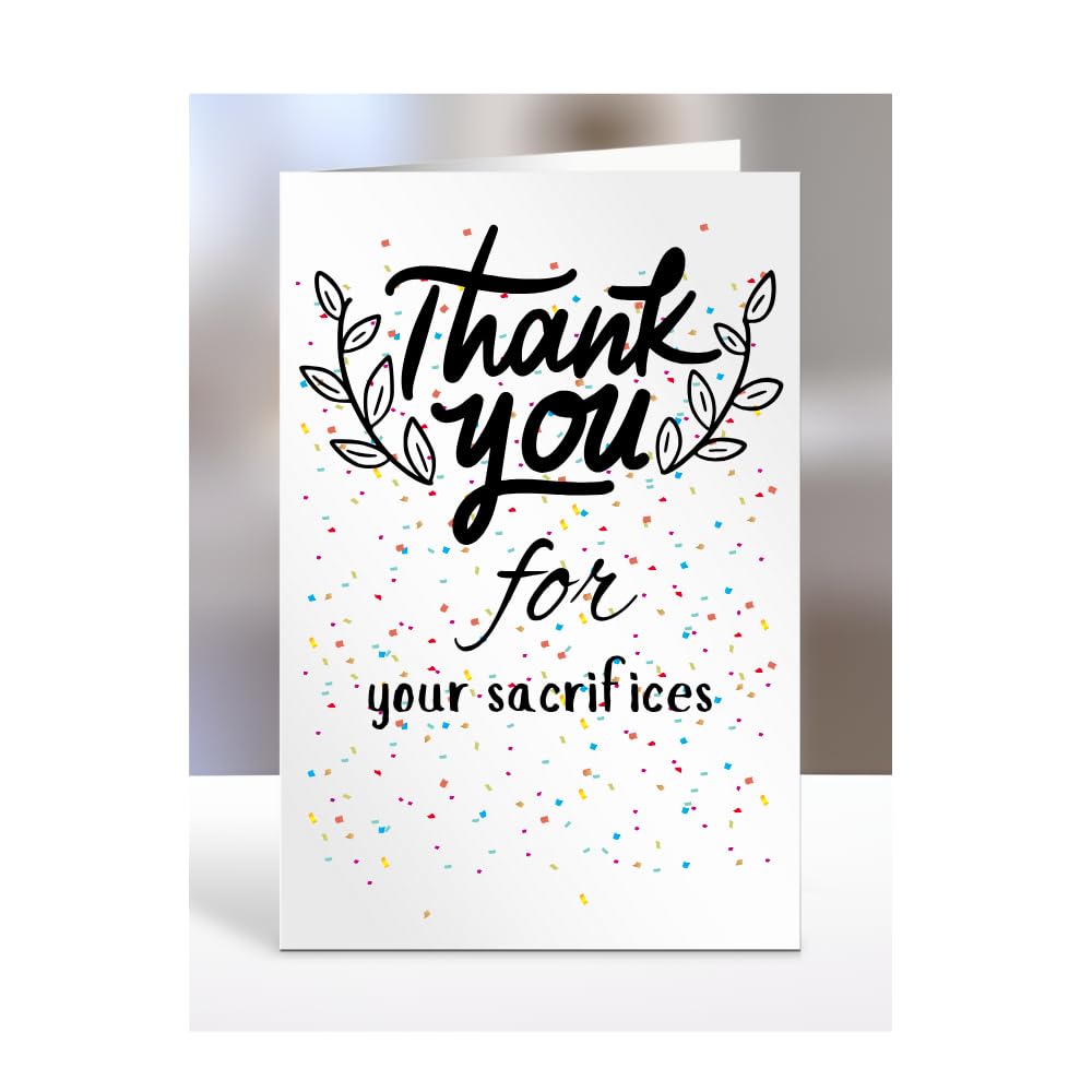 Thank you Card, For your sacrifices, Birthday Gifts for Men, Women, Colleagues, Boss, Dad, Mum, Best Friend, Presents for Christmas, A5-173_95