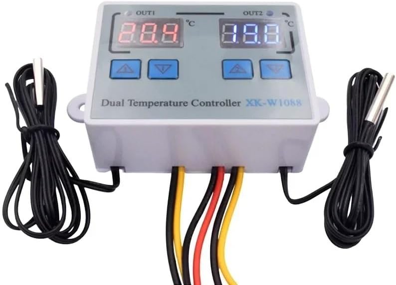 W1088 Dual LED Digital Temperature Sensor Meter Controller Electric Heating Thermostat 220V Aquarium Incubator Thermoregulator(DC 24V)
